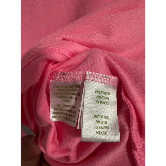 Lilly Pulitzer Greer Cropped Pink Shandy Top Luxletic Crop Athletic Shirt Size S - Picture 8 of 9